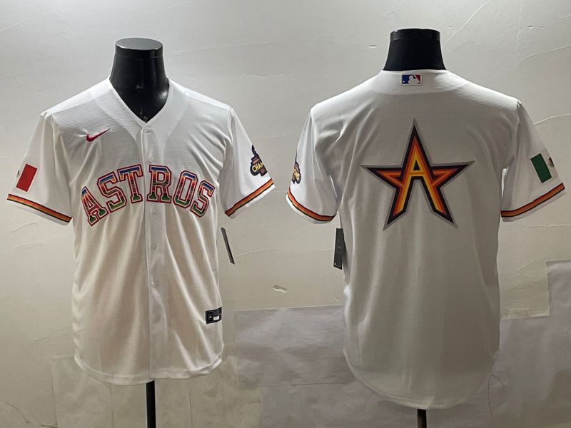 Men Houston Astros Blank White Mexico Game 2025 Nike MLB Jersey style 4->houston astros->MLB Jersey